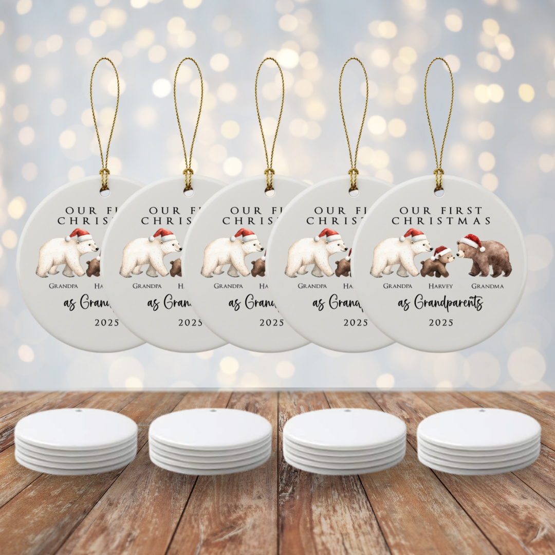 Personalized Grandparents Ceramic Ornament