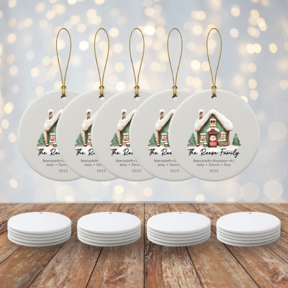 Personalized Family Christmas Ceramic Ornament