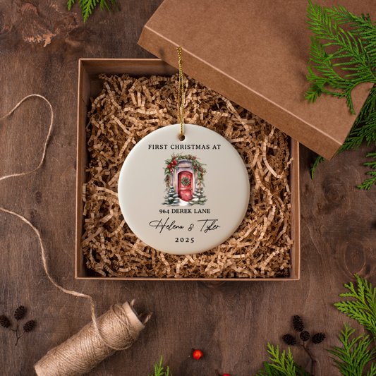 Personalized New Home Ceramic Ornament