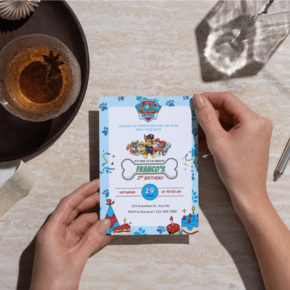 Puppy Rescue Birthday Invitation Template – Editable Design for Kids Party