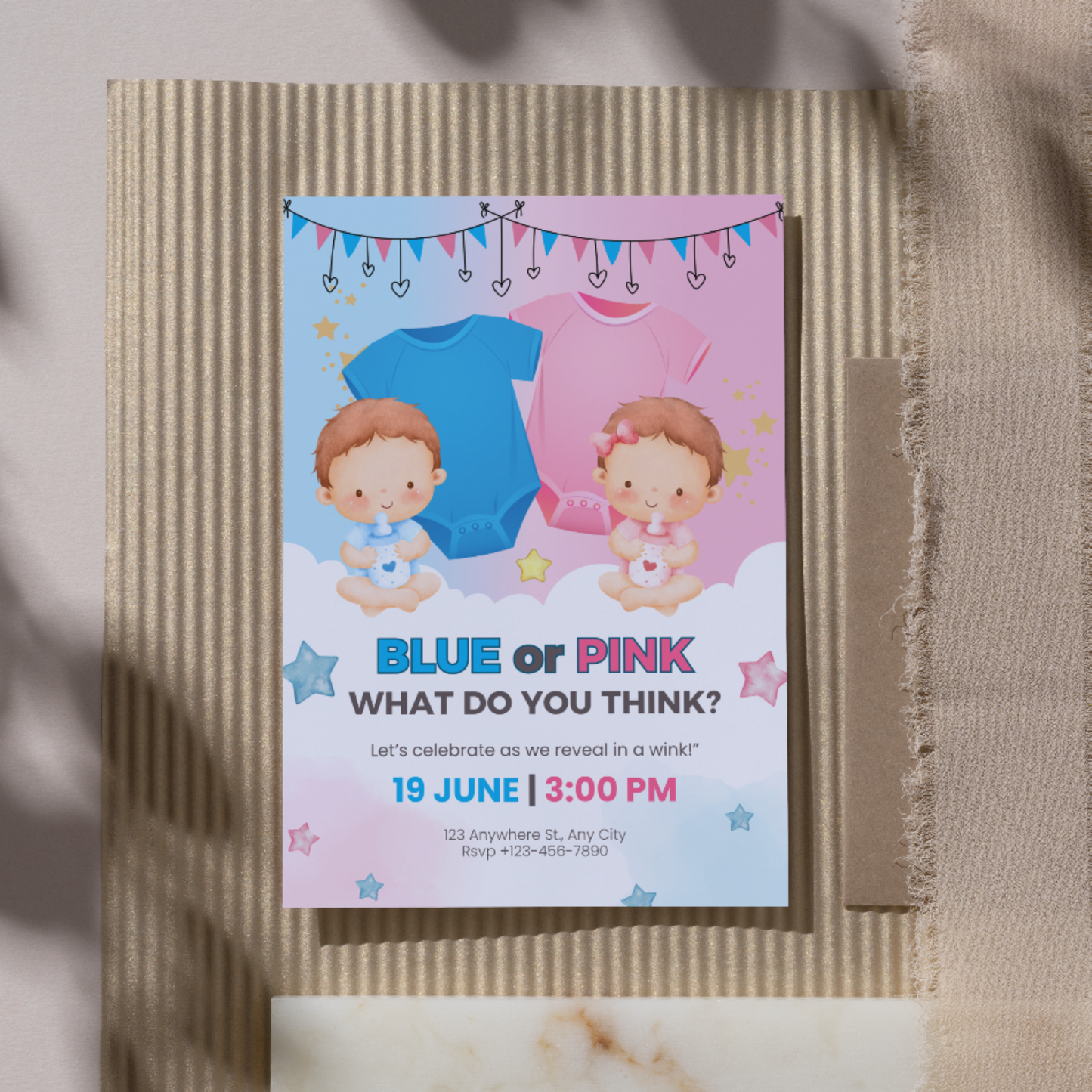 Baby Reveal Invitation Cards | Gender Reveal Invite