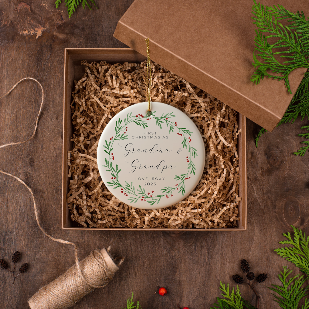 Personalized Grandparent Ceramic Ornament