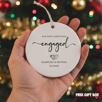 Personalized Engagement Ceramic Ornament