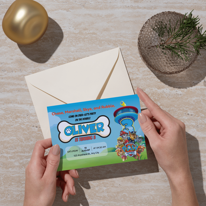 Editable Puppy Rescue Birthday Invite – Personalized Template for Kids Party