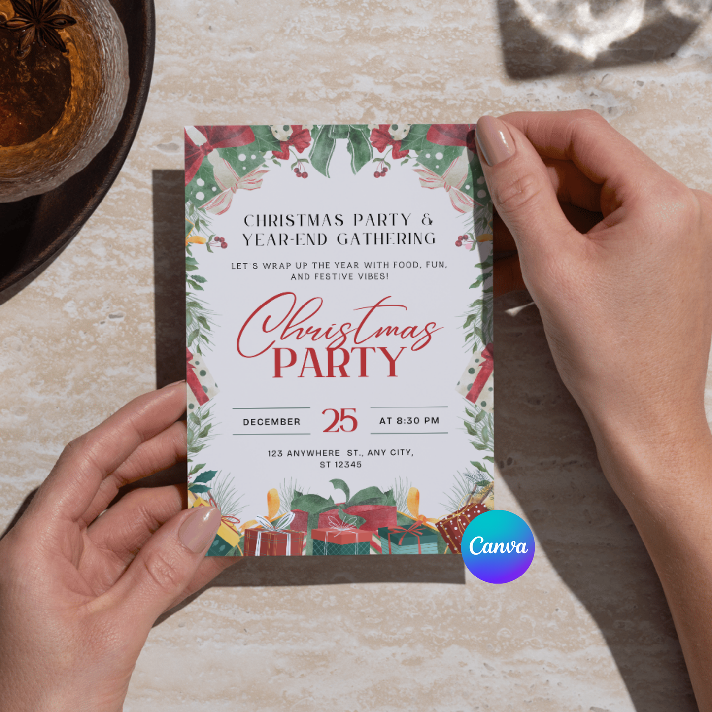 Editable Holiday Celebration Invitation Template