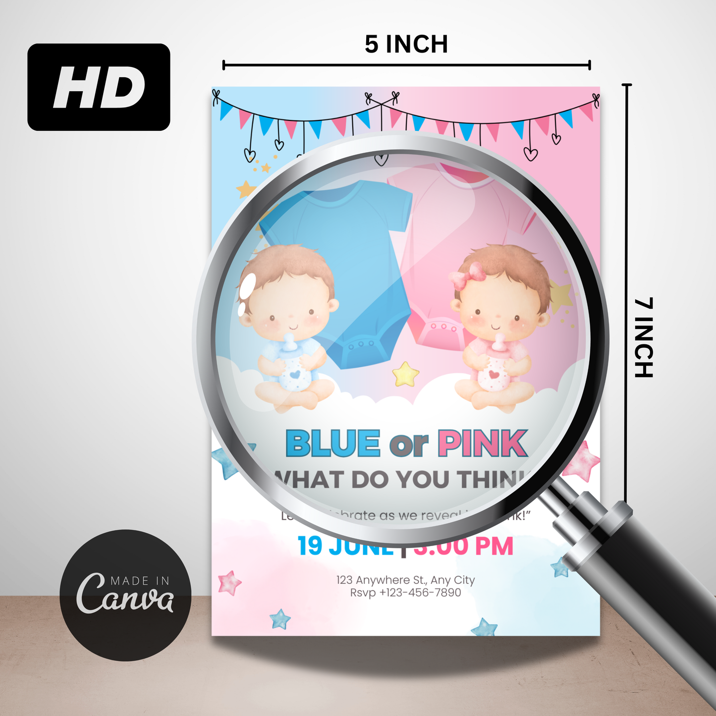 Baby Reveal Invitation Cards | Gender Reveal Invite