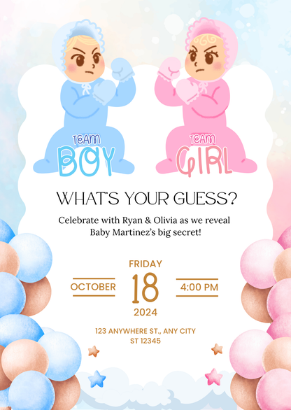 Gender Reveal Invitation Templates | Baby Reveal