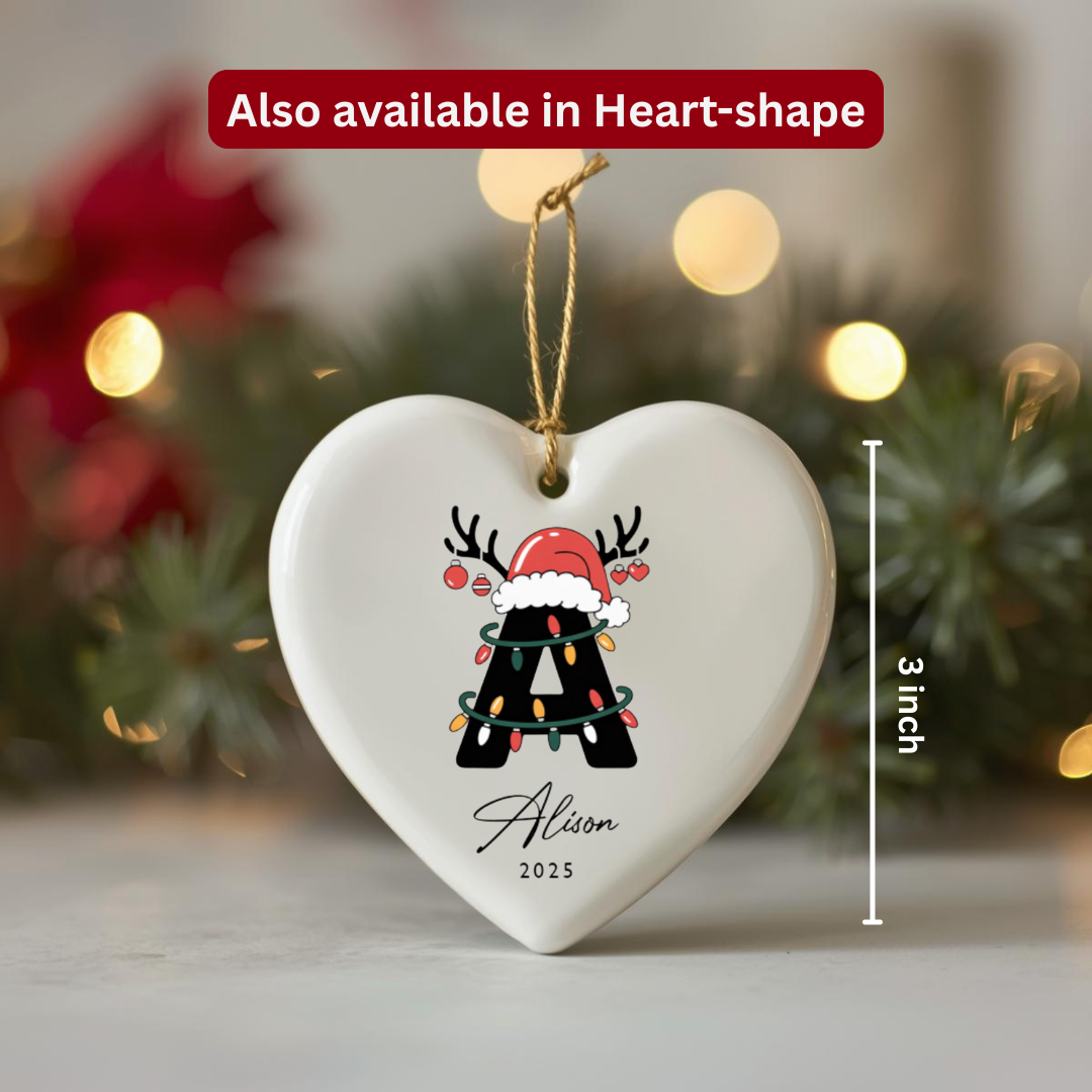 Personalized Letter Name Ceramic Ornaments
