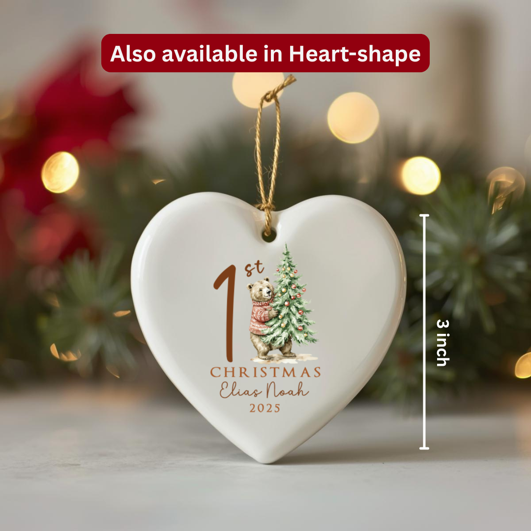 Personalized Baby Christmas Ceramic Ornament