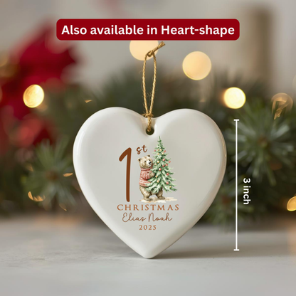 Personalized Baby Christmas Ceramic Ornament