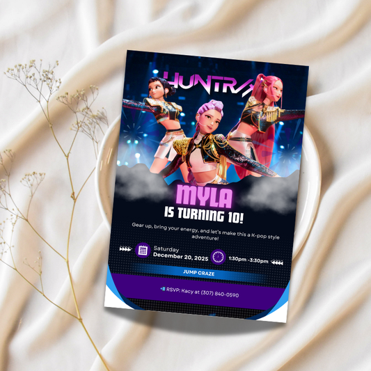 Kpop Huntrix Birthday Invitation Template