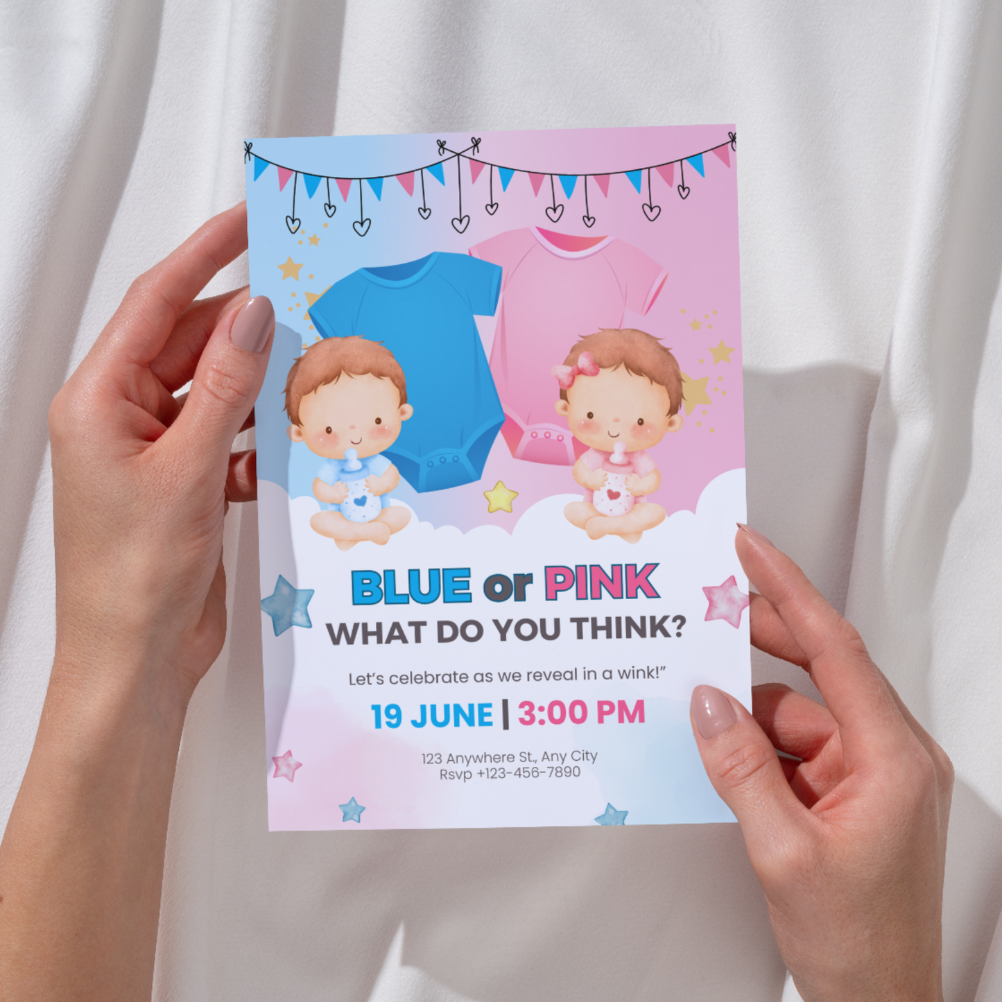 Baby Reveal Invitation Cards | Gender Reveal Invite