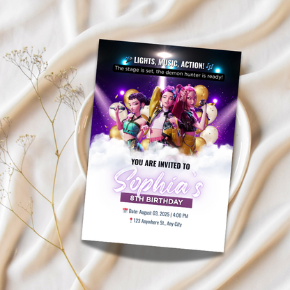 Huntrix Birthday Invitation Custom Design