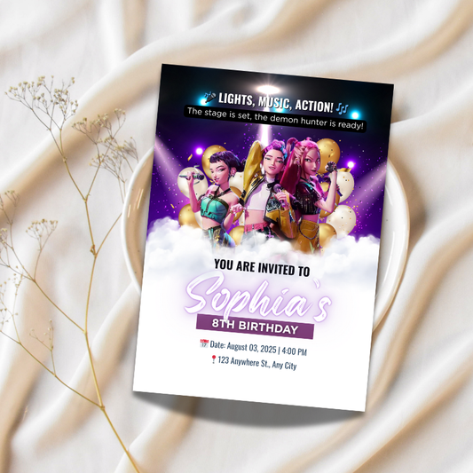 Huntrix Birthday Invitation Custom Design