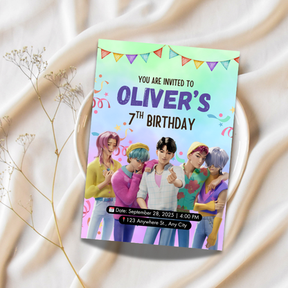 Saja Boys Birthday Invitation Custom Design Template