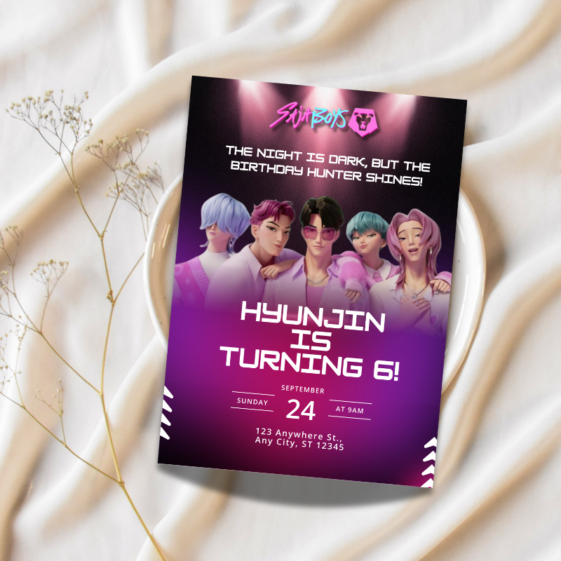 Saja Boys Group Birthday Invitation Template