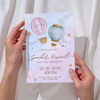 Cute Gender Reveal Invitations | Editable Templates