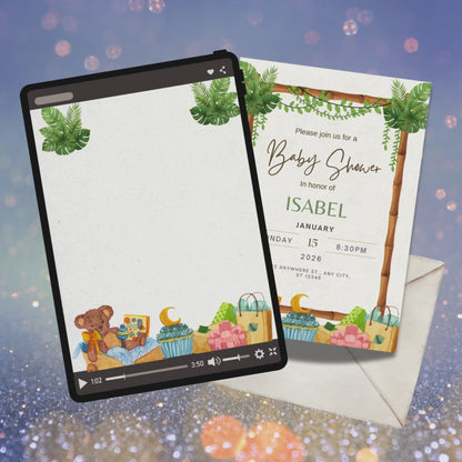 Instant Download Baby Shower Canva Invitation Template